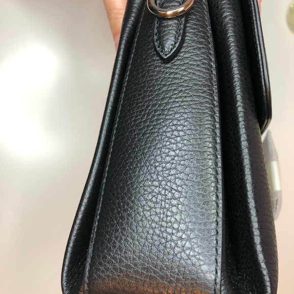 Gucci black dollar calfskin interlocking G top handle shoulder bag. - Picture 6 of 7